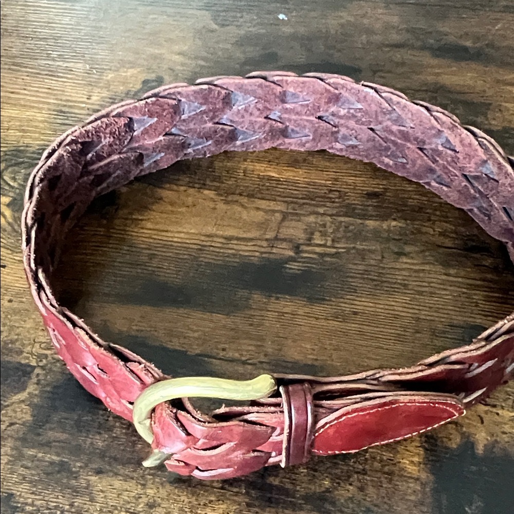 Banana republic Braided Leather Belt with Brass Buckle